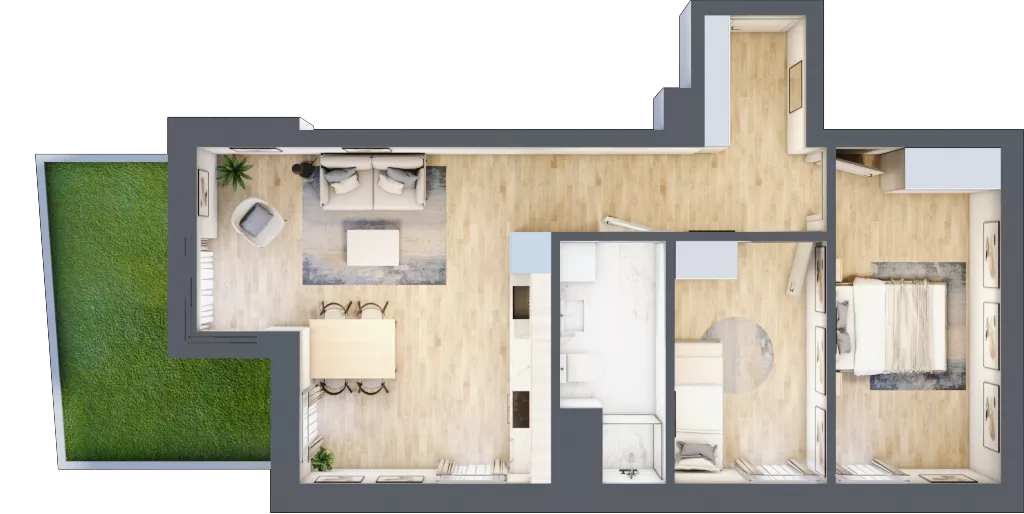 3 pokoje, apartament 54,88 m², parter, oferta nr L0/K3/09, Wybrzeże Reymonta 3, Wrocław, Kleczków, Psie Pole, ul. Władysława Reymonta