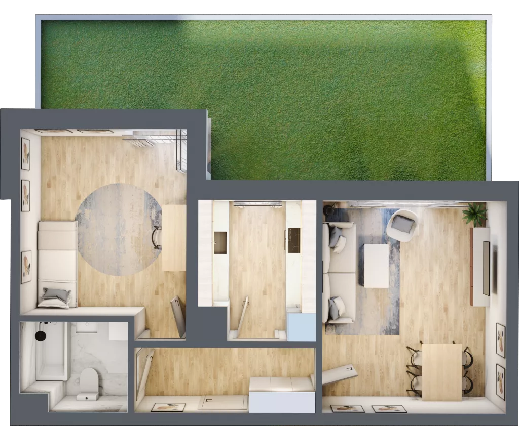 2 pokoje, mieszkanie 49,52 m², parter, oferta nr L0/K3/10, Wybrzeże Reymonta 3, Wrocław, Kleczków, Psie Pole, ul. Władysława Reymonta