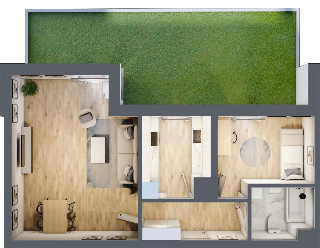 2 pokoje, mieszkanie 52,77 m², parter, oferta nr L0/K3/11, Wybrzeże Reymonta 3, Wrocław, Kleczków, Psie Pole, ul. Władysława Reymonta