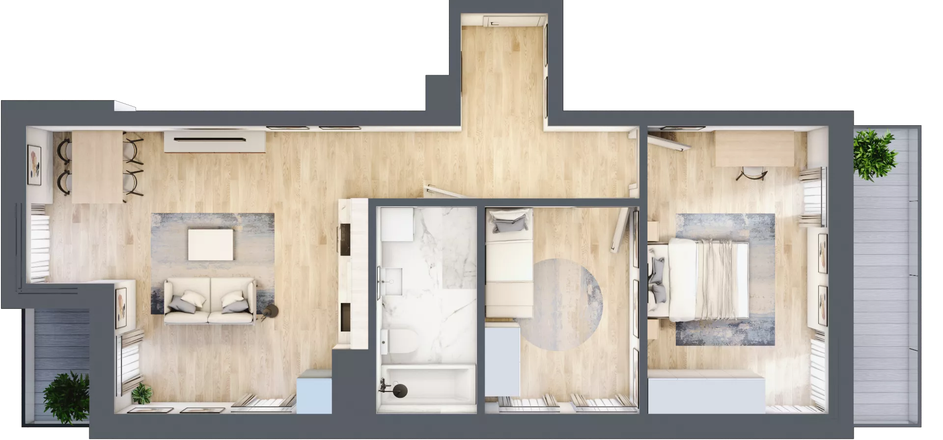 3 pokoje, mieszkanie 63,97 m², piętro 2, oferta nr L2/K3/10, Wybrzeże Reymonta 3, Wrocław, Kleczków, Psie Pole, ul. Władysława Reymonta