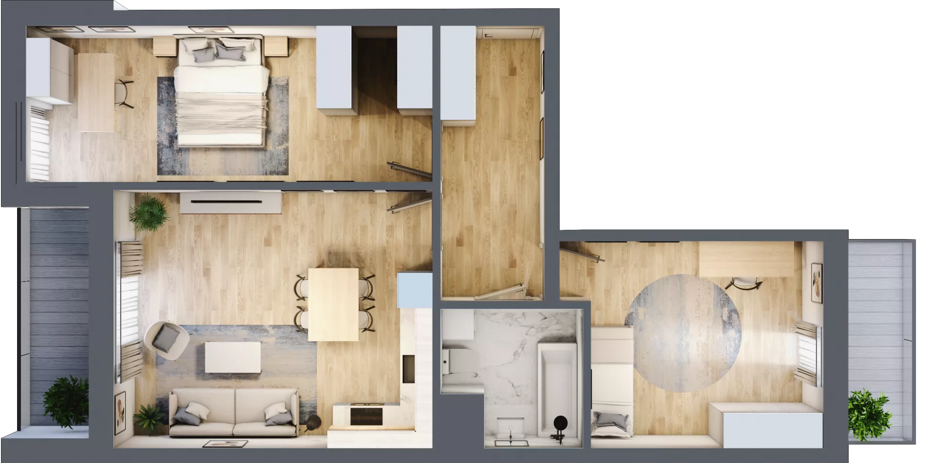 3 pokoje, mieszkanie 71,43 m², piętro 5, oferta nr L5/K1/05, Wybrzeże Reymonta 3, Wrocław, Kleczków, Psie Pole, ul. Władysława Reymonta