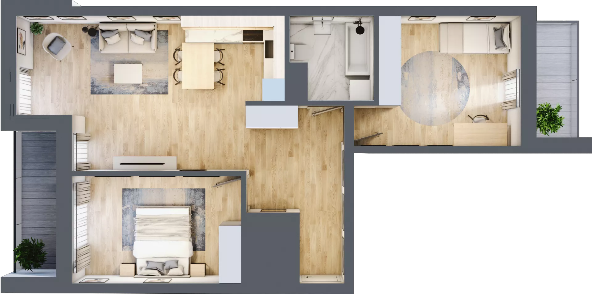3 pokoje, mieszkanie 69,02 m², piętro 5, oferta nr L5/K3/03, Wybrzeże Reymonta 3, Wrocław, Kleczków, Psie Pole, ul. Władysława Reymonta