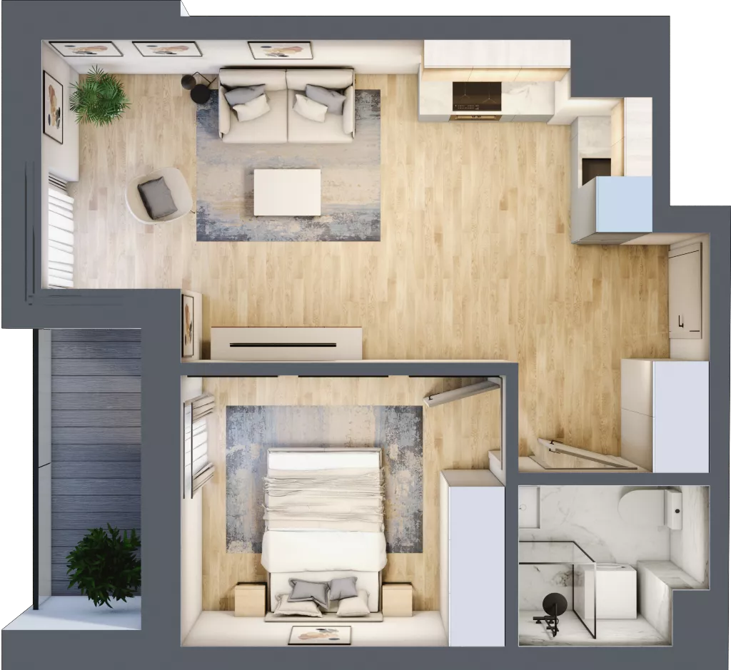 2 pokoje, mieszkanie 38,24 m², piętro 5, oferta nr L5/K3/09, Wybrzeże Reymonta 3, Wrocław, Kleczków, Psie Pole, ul. Władysława Reymonta