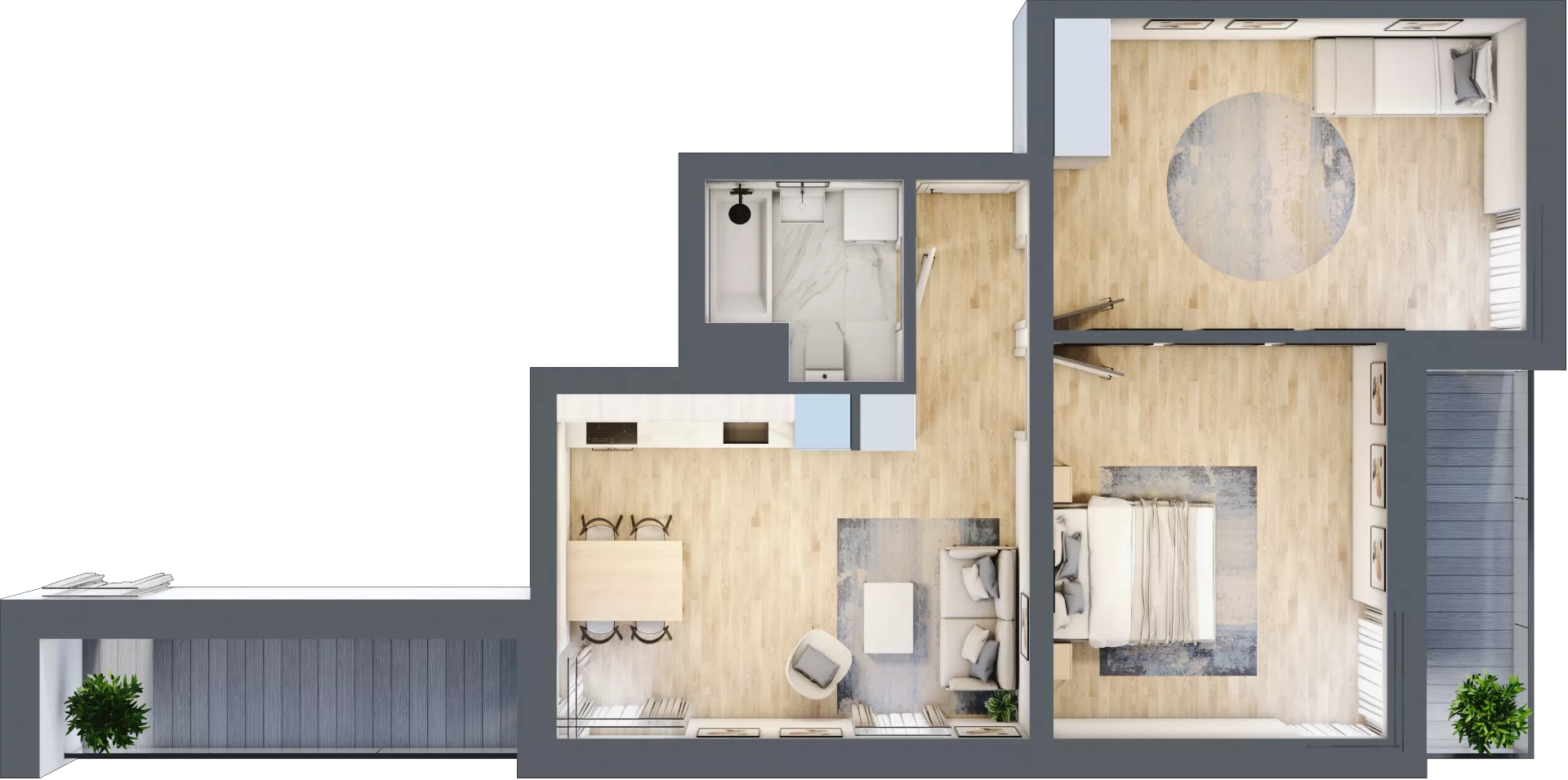 3 pokoje, mieszkanie 58,03 m², piętro 6, oferta nr L6/K1/01, Wybrzeże Reymonta 3, Wrocław, Kleczków, Psie Pole, ul. Władysława Reymonta