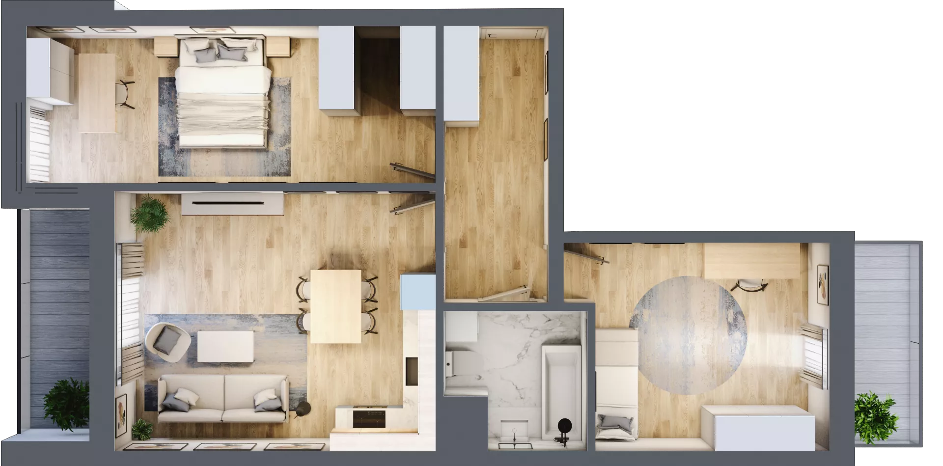 3 pokoje, mieszkanie 71,62 m², piętro 6, oferta nr L6/K1/05, Wybrzeże Reymonta 3, Wrocław, Kleczków, Psie Pole, ul. Władysława Reymonta