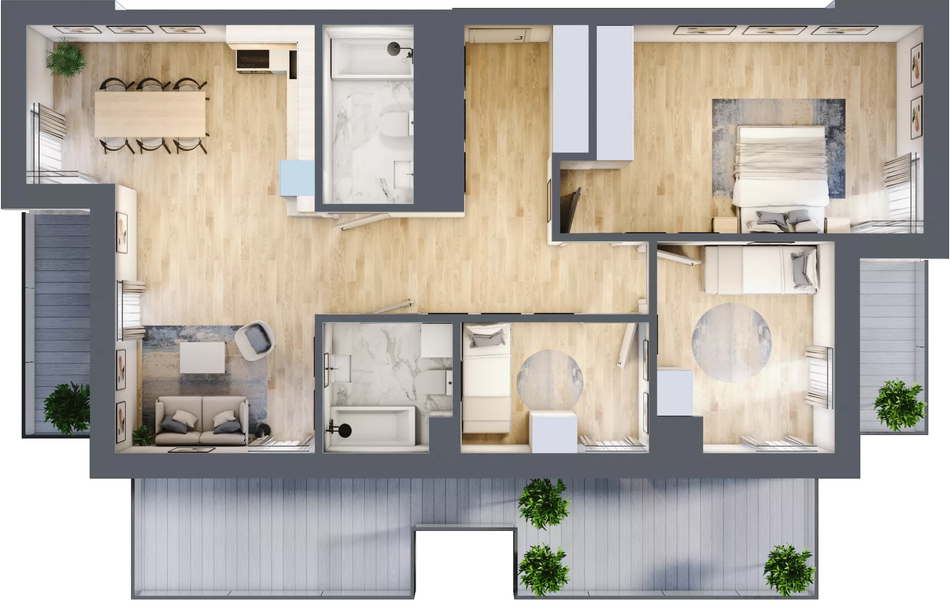 4 pokoje, mieszkanie 92,52 m², piętro 6, oferta nr L6/K3/07, Wybrzeże Reymonta 3, Wrocław, Kleczków, Psie Pole, ul. Władysława Reymonta
