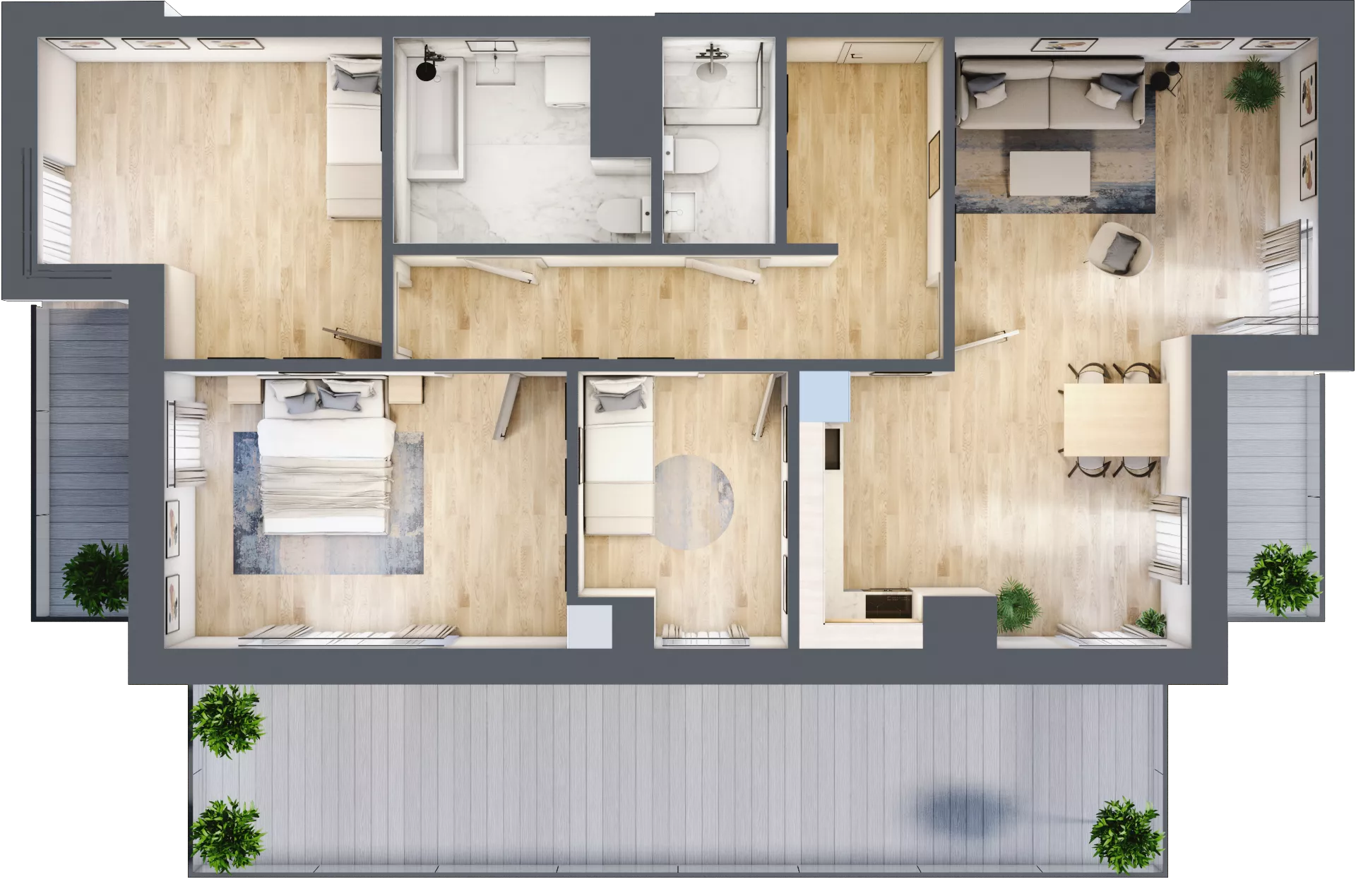 4 pokoje, mieszkanie 92,25 m², piętro 7, oferta nr L7/K1/04, Wybrzeże Reymonta 3, Wrocław, Kleczków, Psie Pole, ul. Władysława Reymonta