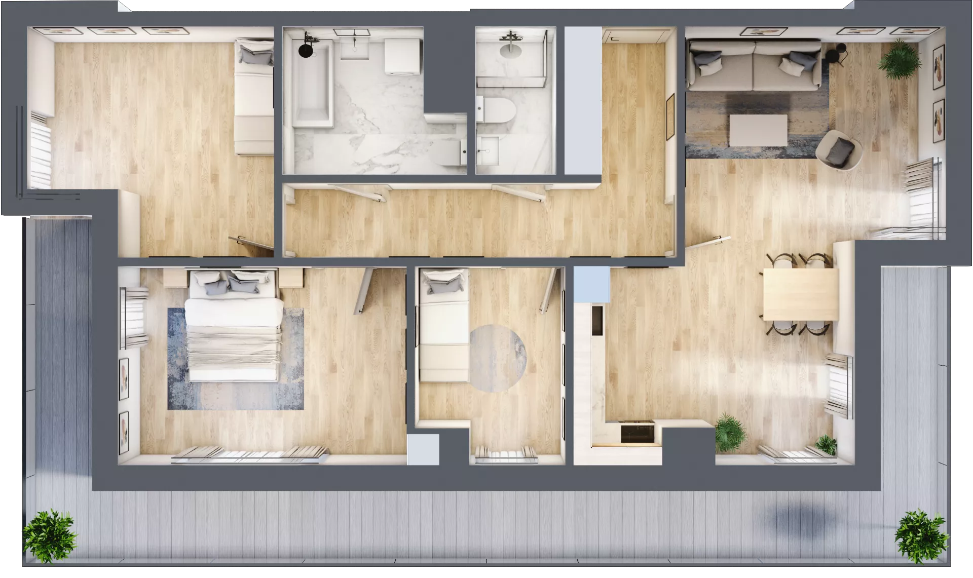 4 pokoje, mieszkanie 92,15 m², piętro 8, oferta nr L8/K1/03, Wybrzeże Reymonta 3, Wrocław, Kleczków, Psie Pole, ul. Władysława Reymonta