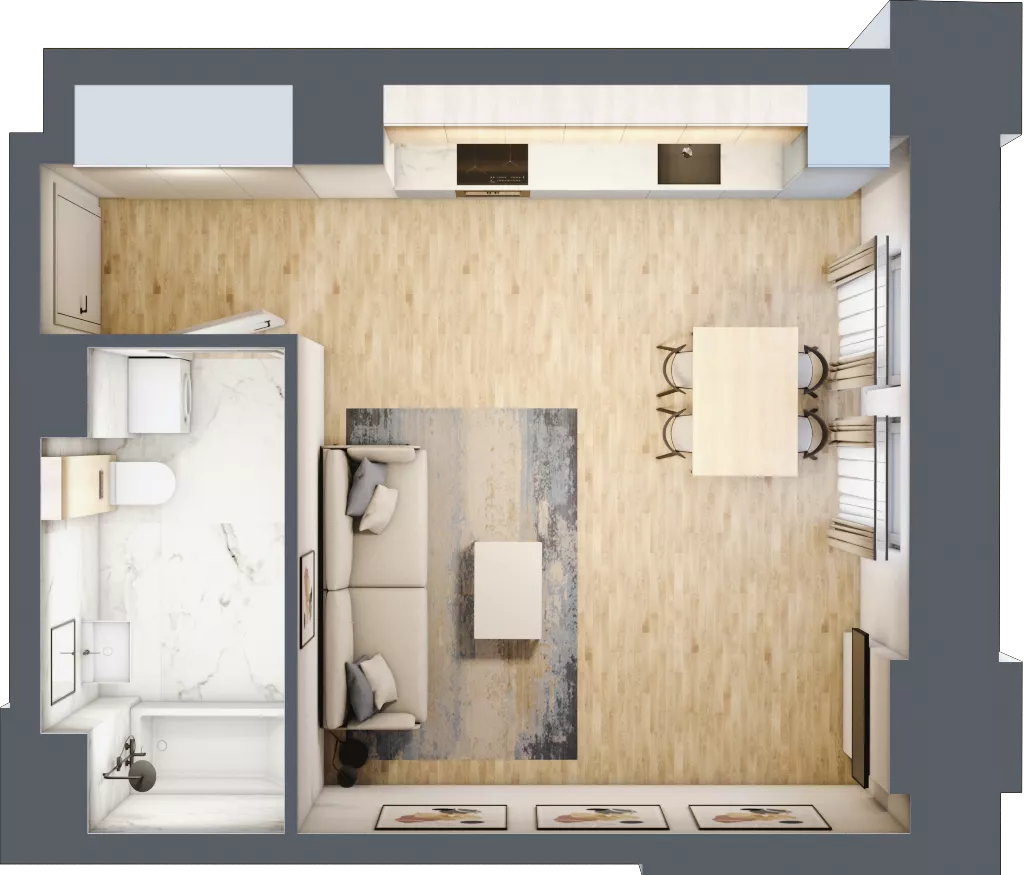 1 pokój, mieszkanie 33,21 m², parter, oferta nr 00.2.M03, Mieszczańska Park, Wrocław, Nadodrze, ul. Dmowskiego