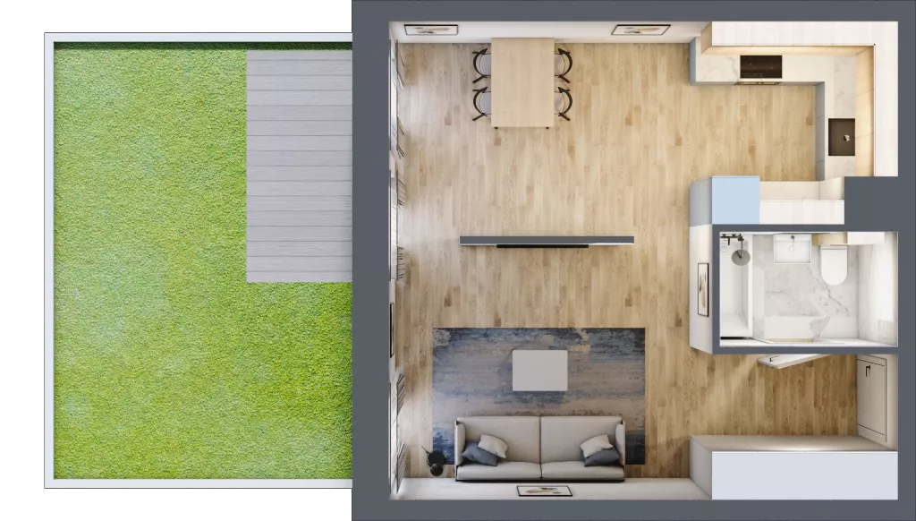1 pokój, mieszkanie 37,45 m², parter, oferta nr 00.4.M06, Mieszczańska Park, Wrocław, Nadodrze, ul. Dmowskiego