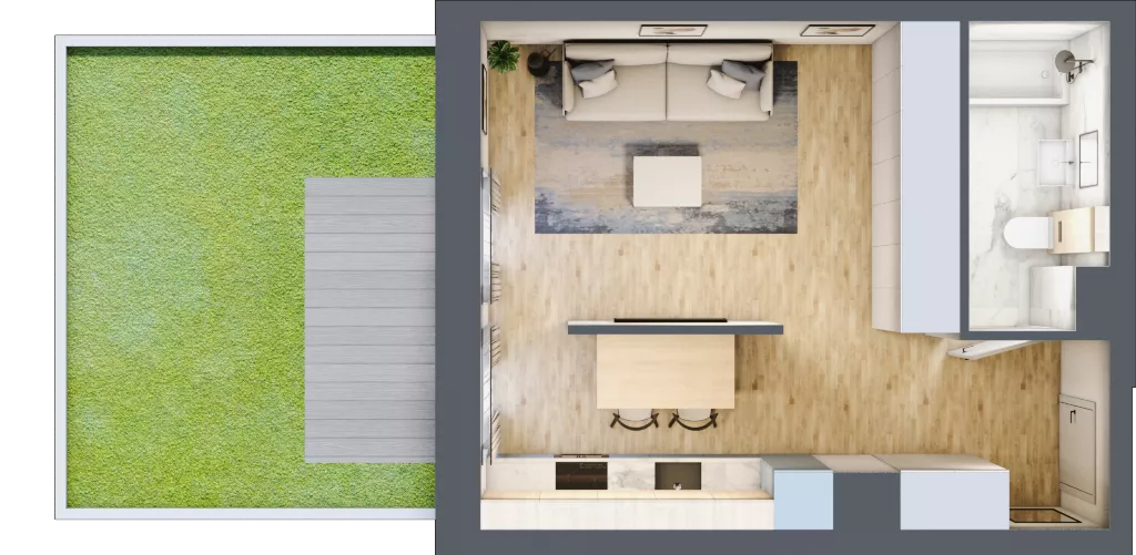 1 pokój, mieszkanie 32,06 m², parter, oferta nr 00.4.M07, Mieszczańska Park, Wrocław, Nadodrze, ul. Dmowskiego