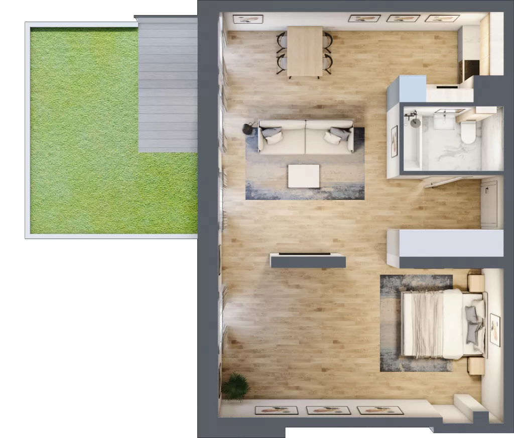 1 pokój, mieszkanie 56,62 m², parter, oferta nr 00.5.M10, Mieszczańska Park, Wrocław, Nadodrze, ul. Dmowskiego