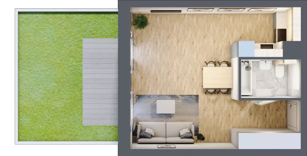 1 pokój, mieszkanie 33,10 m², parter, oferta nr 00.5.M11, Mieszczańska Park, Wrocław, Nadodrze, ul. Dmowskiego
