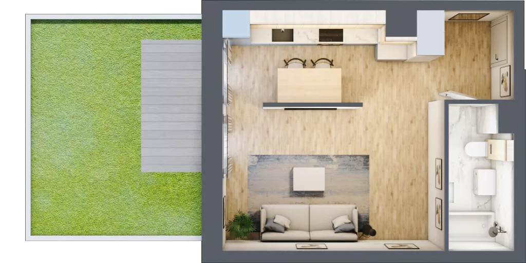 1 pokój, mieszkanie 32,50 m², parter, oferta nr 00.6.M06, Mieszczańska Park, Wrocław, Nadodrze, ul. Dmowskiego