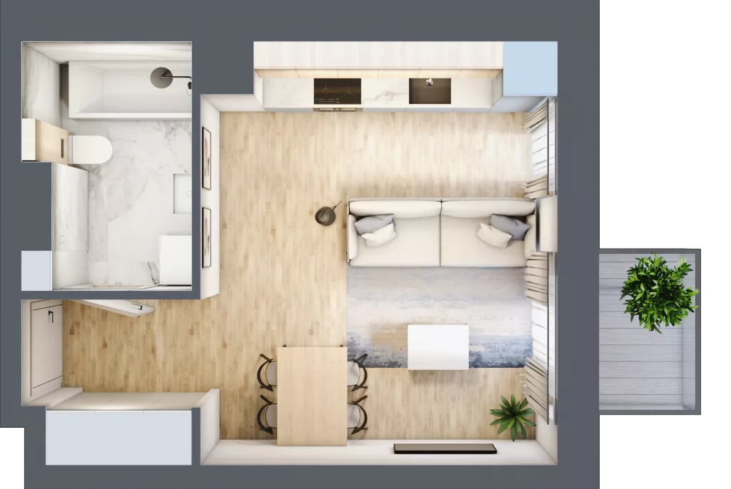 1 pokój, mieszkanie 26,52 m², piętro 1, oferta nr 01.1.M10, Mieszczańska Park, Wrocław, Nadodrze, ul. Dmowskiego