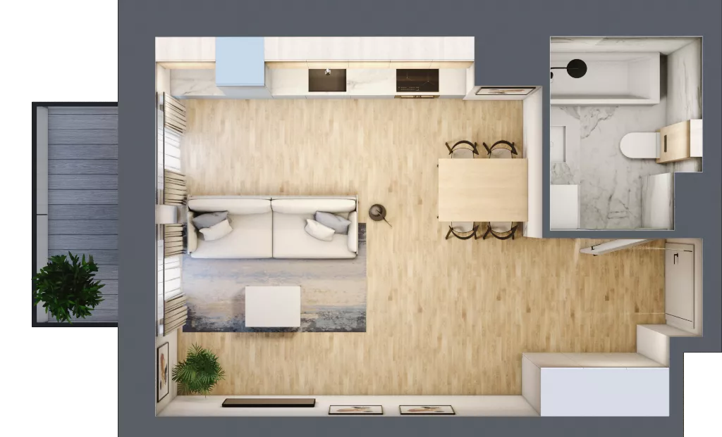 1 pokój, mieszkanie 30,20 m², piętro 1, oferta nr 01.1.M13, Mieszczańska Park, Wrocław, Nadodrze, ul. Dmowskiego
