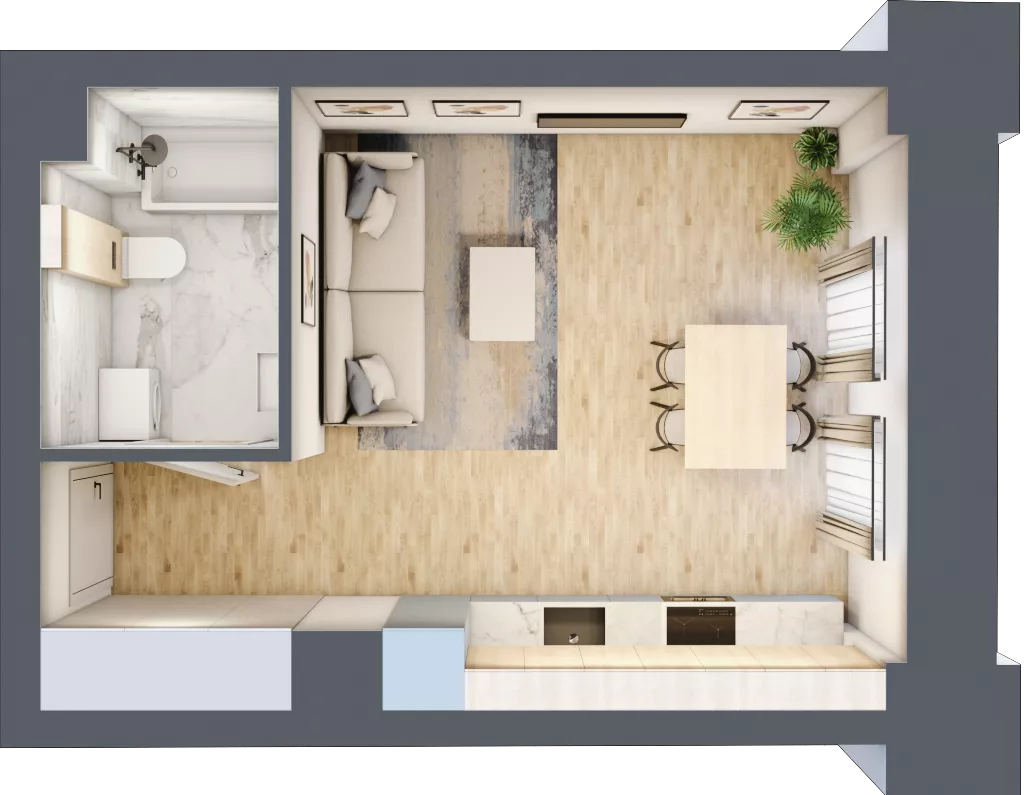 1 pokój, mieszkanie 28,07 m², piętro 1, oferta nr 01.2.M04, Mieszczańska Park, Wrocław, Nadodrze, ul. Dmowskiego
