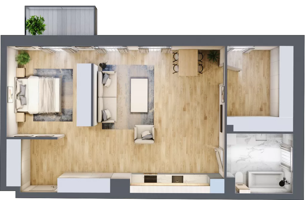 1 pokój, mieszkanie 74,04 m², piętro 1, oferta nr 01.3.M02, Mieszczańska Park, Wrocław, Nadodrze, ul. Dmowskiego