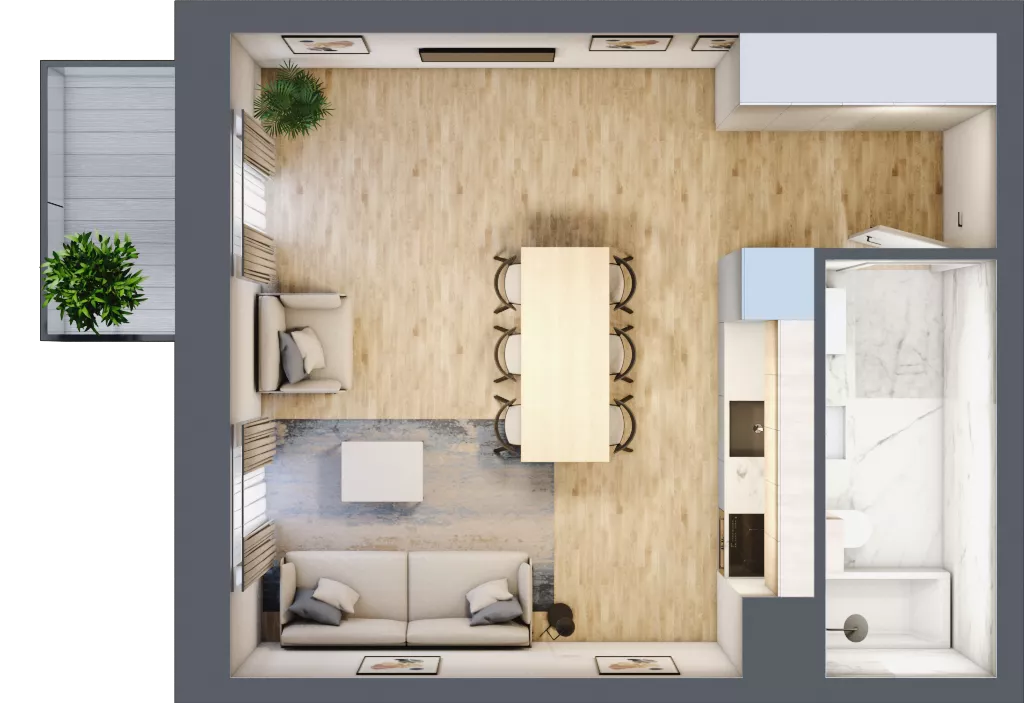 1 pokój, mieszkanie 33,56 m², piętro 1, oferta nr 01.6.M07, Mieszczańska Park, Wrocław, Nadodrze, ul. Dmowskiego
