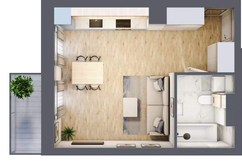 1 pokój, mieszkanie 30,60 m², piętro 2, oferta nr 02.4.M05, Mieszczańska Park, Wrocław, Nadodrze, ul. Dmowskiego