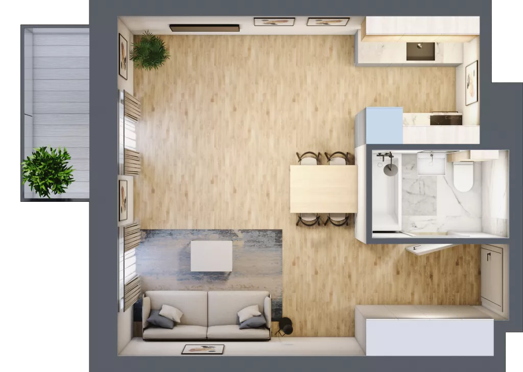 1 pokój, mieszkanie 33,77 m², piętro 2, oferta nr 02.5.M09, Mieszczańska Park, Wrocław, Nadodrze, ul. Dmowskiego