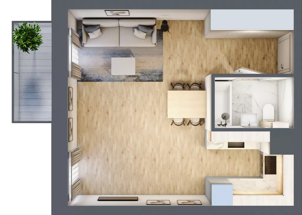 1 pokój, mieszkanie 34,59 m², piętro 2, oferta nr 02.5.M10, Mieszczańska Park, Wrocław, Nadodrze, ul. Dmowskiego