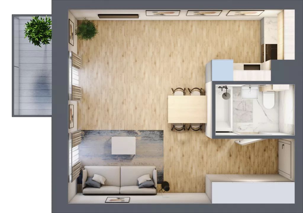1 pokój, mieszkanie 34,06 m², piętro 3, oferta nr 03.5.M10, Mieszczańska Park, Wrocław, Nadodrze, ul. Dmowskiego
