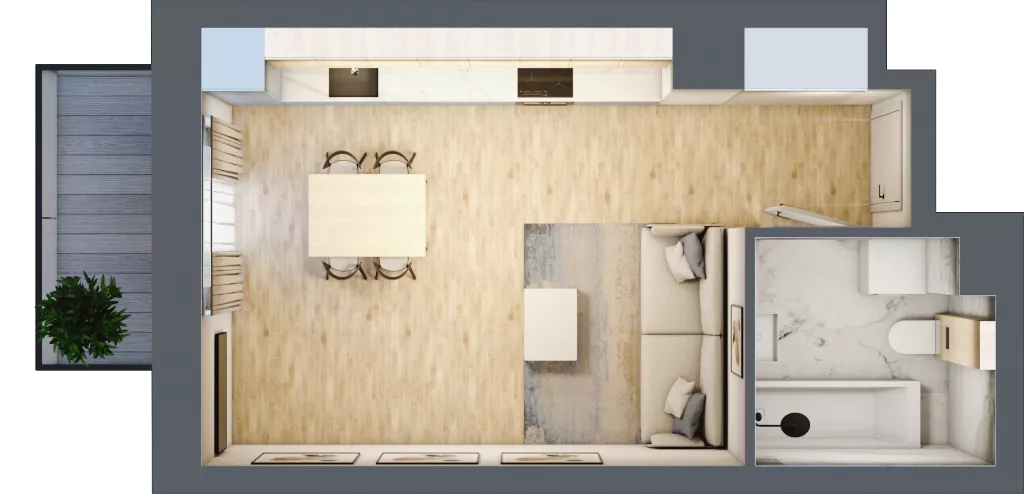1 pokój, mieszkanie 28,84 m², piętro 4, oferta nr 04.1.M10, Mieszczańska Park, Wrocław, Nadodrze, ul. Dmowskiego