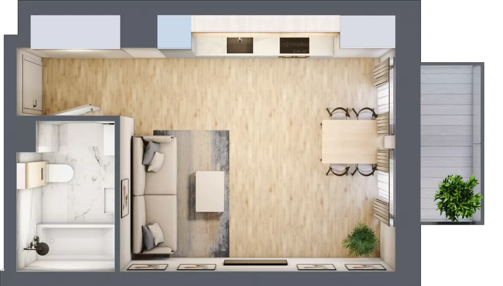 1 pokój, mieszkanie 29,78 m², piętro 4, oferta nr 04.2.M03, Mieszczańska Park, Wrocław, Nadodrze, ul. Dmowskiego