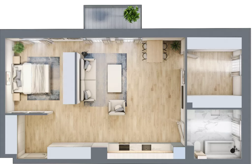 1 pokój, mieszkanie 74,05 m², piętro 4, oferta nr 04.3.M05, Mieszczańska Park, Wrocław, Nadodrze, ul. Dmowskiego