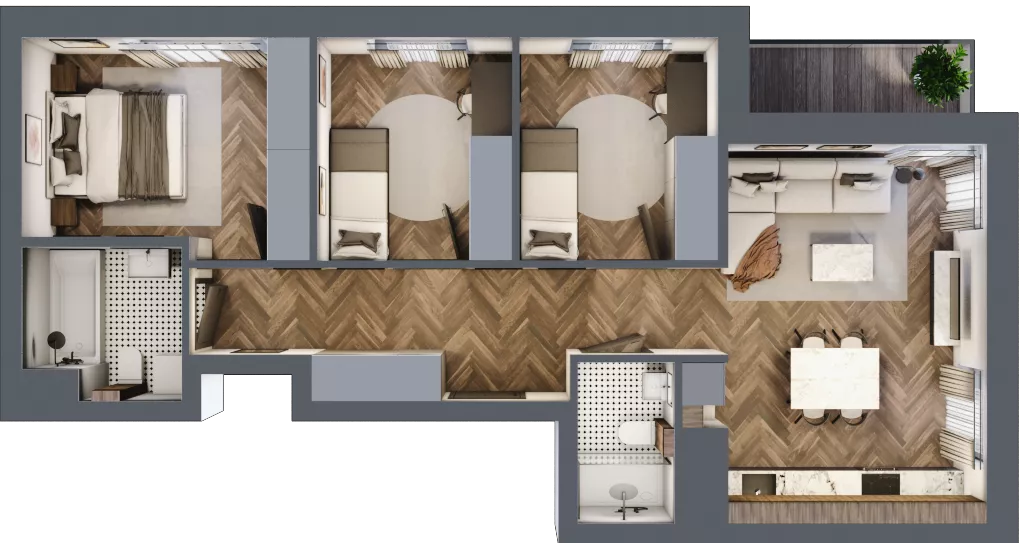 4 pokoje, mieszkanie 69,45 m², piętro 2, oferta nr 73, Nowa Mangalia - Etap II, Warszawa, Mokotów, Stegny, ul. Mangalia