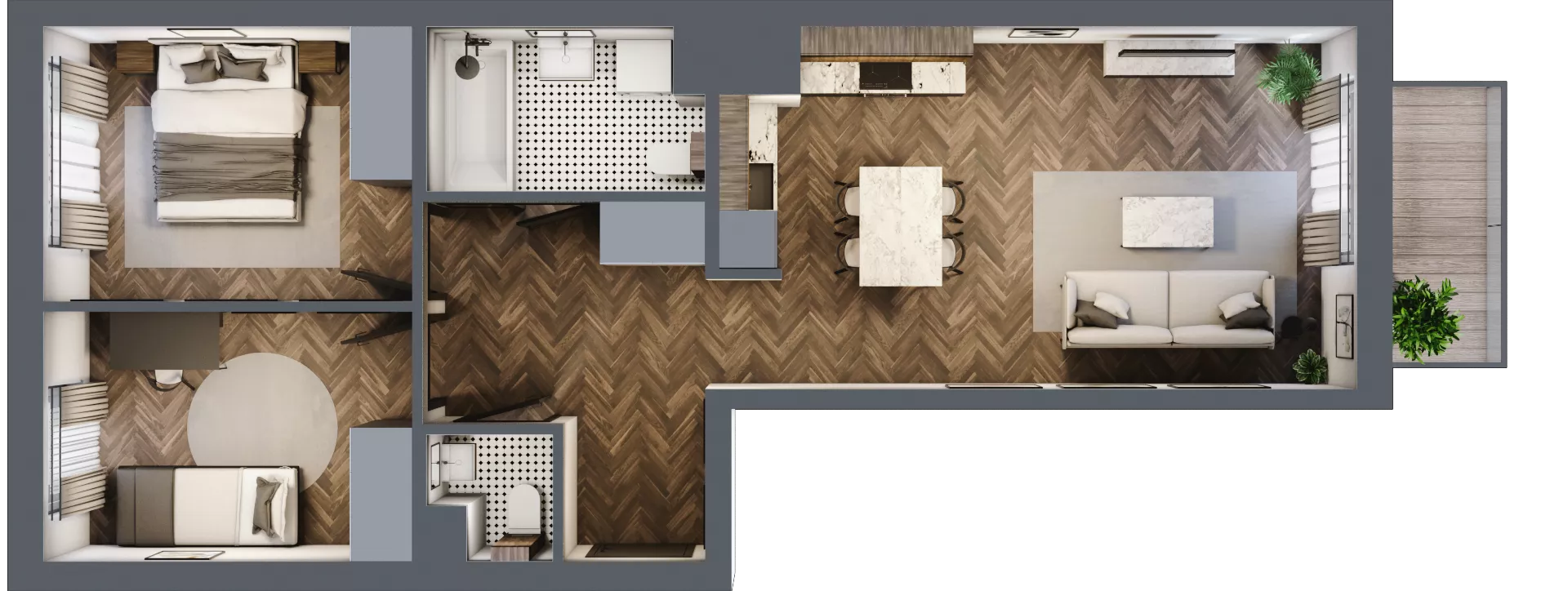 3 pokoje, mieszkanie 61,60 m², piętro 5, oferta nr 148, Nowa Mangalia - Etap II, Warszawa, Mokotów, Stegny, ul. Mangalia