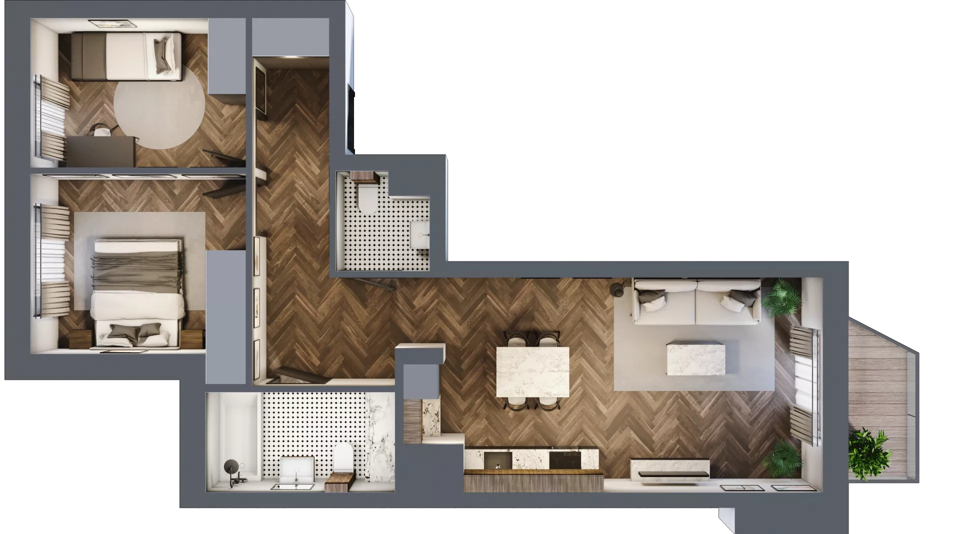 3 pokoje, mieszkanie 65,85 m², piętro 2, oferta nr 139, Nowa Mangalia - Etap II, Warszawa, Mokotów, Stegny, ul. Mangalia