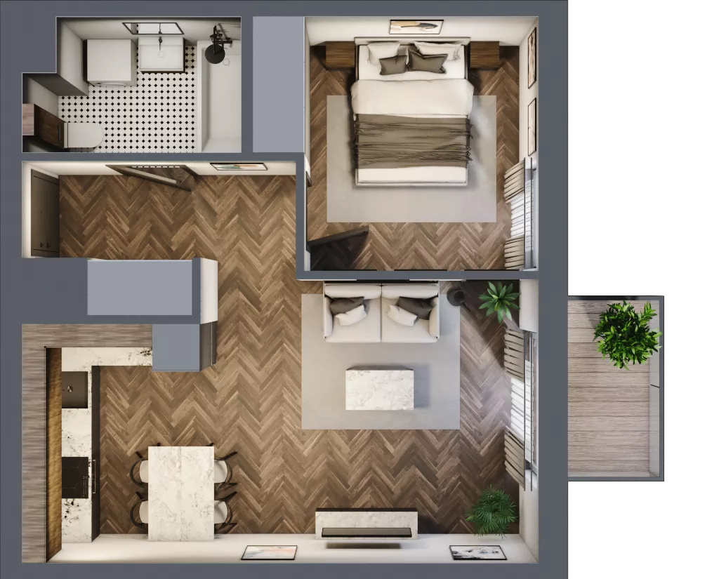 2 pokoje, mieszkanie 43,23 m², piętro 7, oferta nr 229, Nowa Mangalia - Etap II, Warszawa, Mokotów, Stegny, ul. Mangalia