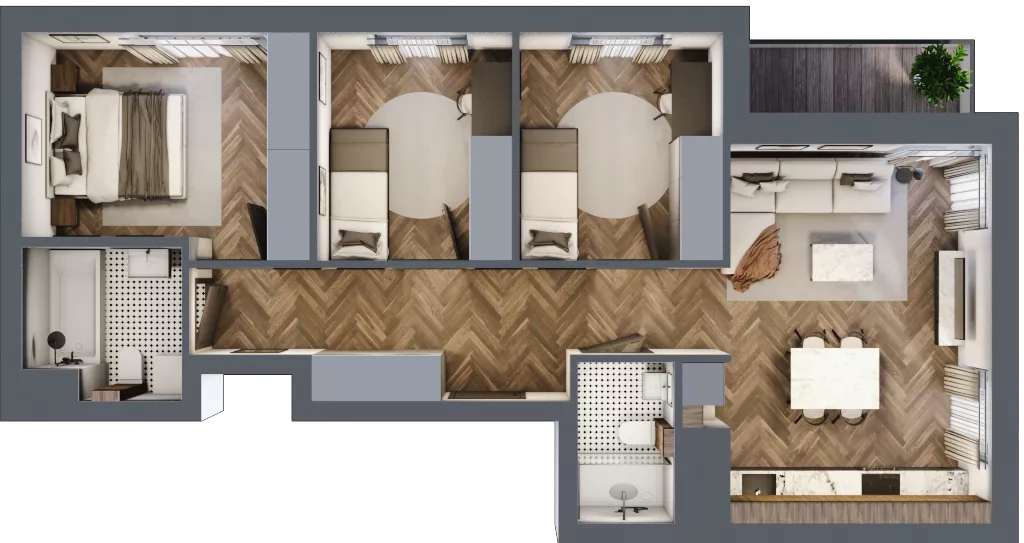 4 pokoje, mieszkanie 70,46 m², piętro 5, oferta nr 88, Nowa Mangalia - Etap II, Warszawa, Mokotów, Stegny, ul. Mangalia