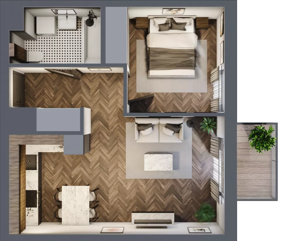 2 pokoje, mieszkanie 43,26 m², piętro 6, oferta nr 226, Nowa Mangalia - Etap II, Warszawa, Mokotów, Stegny, ul. Mangalia