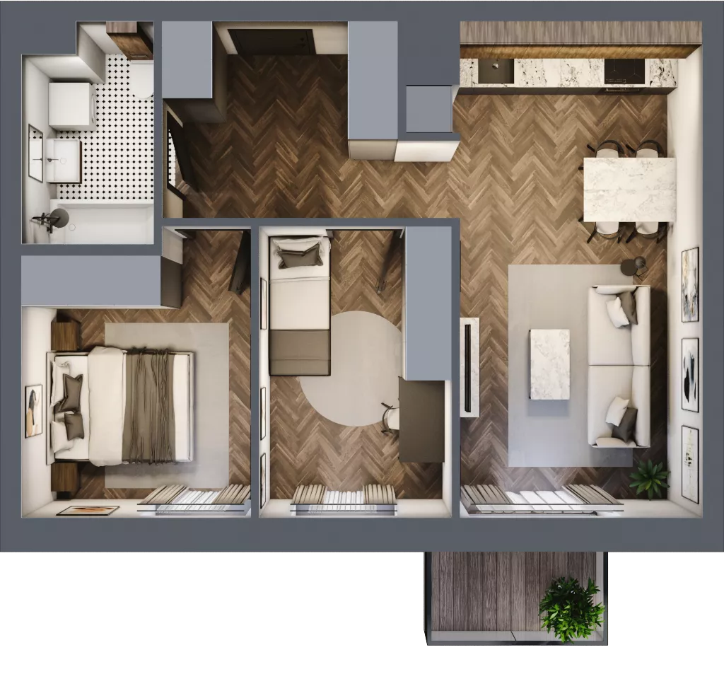 3 pokoje, mieszkanie 54,81 m², piętro 3, oferta nr 170, Nowa Mangalia - Etap II, Warszawa, Mokotów, Stegny, ul. Mangalia