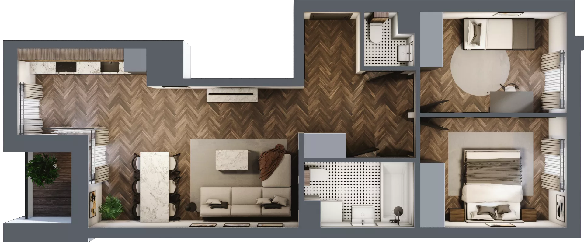 3 pokoje, mieszkanie 64,09 m², piętro 5, oferta nr 118, Nowa Mangalia - Etap II, Warszawa, Mokotów, Stegny, ul. Mangalia
