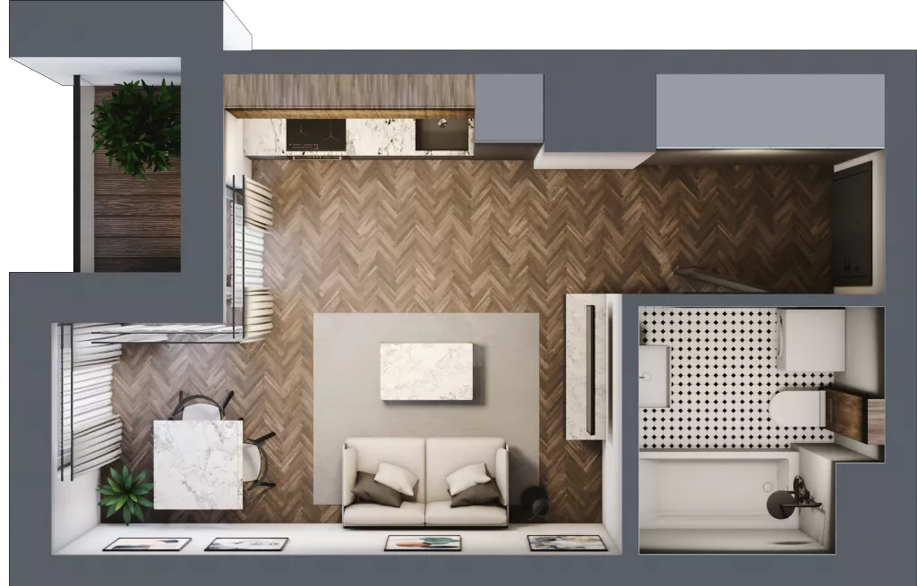1 pokój, mieszkanie 25,89 m², piętro 5, oferta nr 90, Nowa Mangalia - Etap II, Warszawa, Mokotów, Stegny, ul. Mangalia