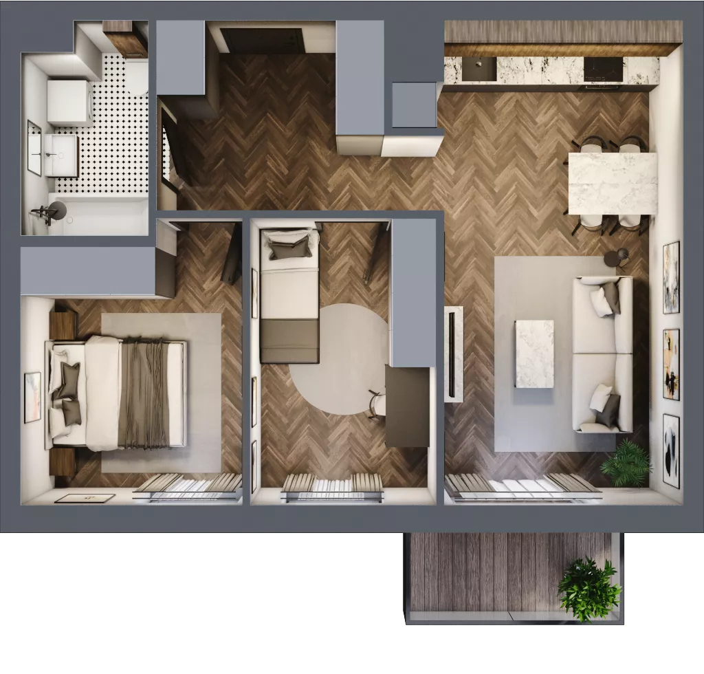 3 pokoje, mieszkanie 55,79 m², piętro 6, oferta nr 203, Nowa Mangalia - Etap II, Warszawa, Mokotów, Stegny, ul. Mangalia