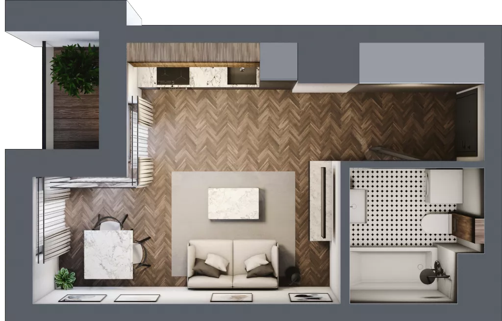 1 pokój, mieszkanie 25,49 m², piętro 2, oferta nr 75, Nowa Mangalia - Etap II, Warszawa, Mokotów, Stegny, ul. Mangalia