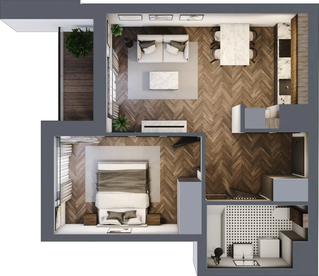 2 pokoje, mieszkanie 41,85 m², piętro 7, oferta nr 127, Nowa Mangalia - Etap II, Warszawa, Mokotów, Stegny, ul. Mangalia