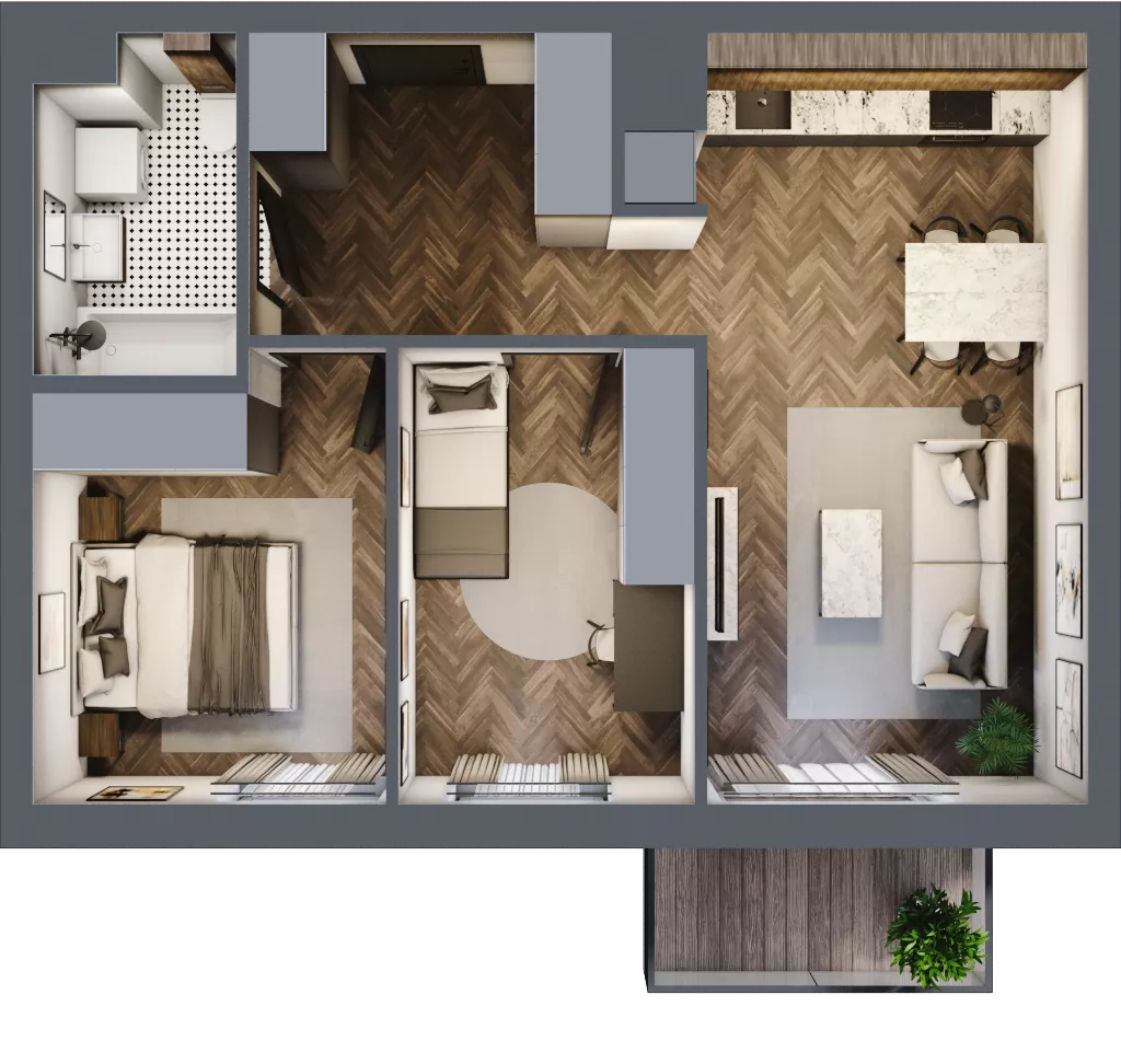 3 pokoje, mieszkanie 55,82 m², piętro 5, oferta nr 200, Nowa Mangalia - Etap II, Warszawa, Mokotów, Stegny, ul. Mangalia