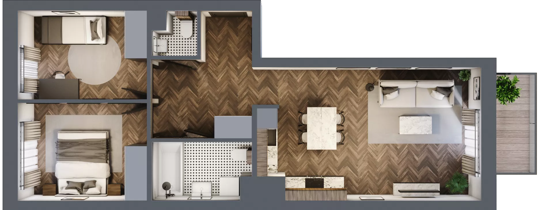 3 pokoje, mieszkanie 61,89 m², piętro 3, oferta nr 171, Nowa Mangalia - Etap II, Warszawa, Mokotów, Stegny, ul. Mangalia