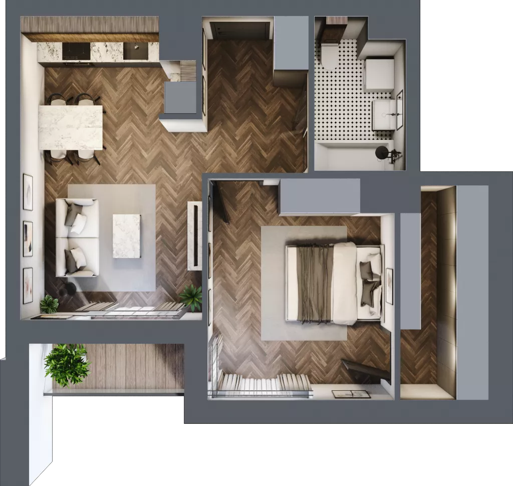 2 pokoje, mieszkanie 50,46 m², parter, oferta nr 103, Nowa Mangalia - Etap II, Warszawa, Mokotów, Stegny, ul. Mangalia
