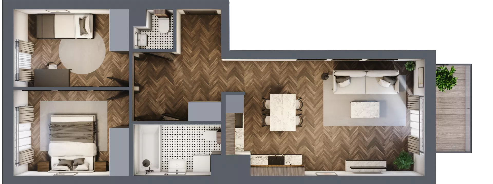 3 pokoje, mieszkanie 62,28 m², piętro 7, oferta nr 183, Nowa Mangalia - Etap II, Warszawa, Mokotów, Stegny, ul. Mangalia