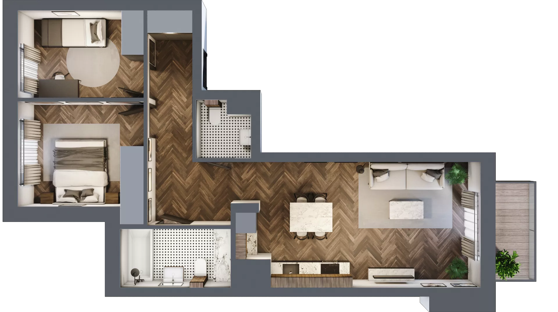 3 pokoje, mieszkanie 65,84 m², piętro 3, oferta nr 143, Nowa Mangalia - Etap II, Warszawa, Mokotów, Stegny, ul. Mangalia