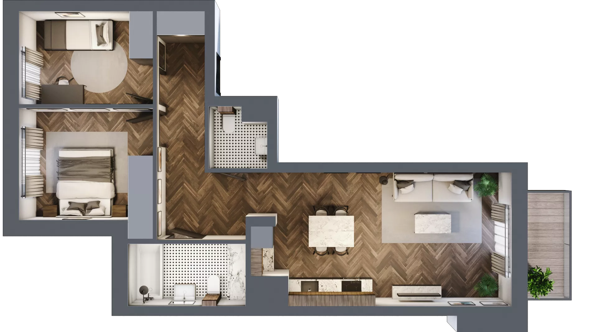 3 pokoje, mieszkanie 65,87 m², piętro 4, oferta nr 147, Nowa Mangalia - Etap II, Warszawa, Mokotów, Stegny, ul. Mangalia