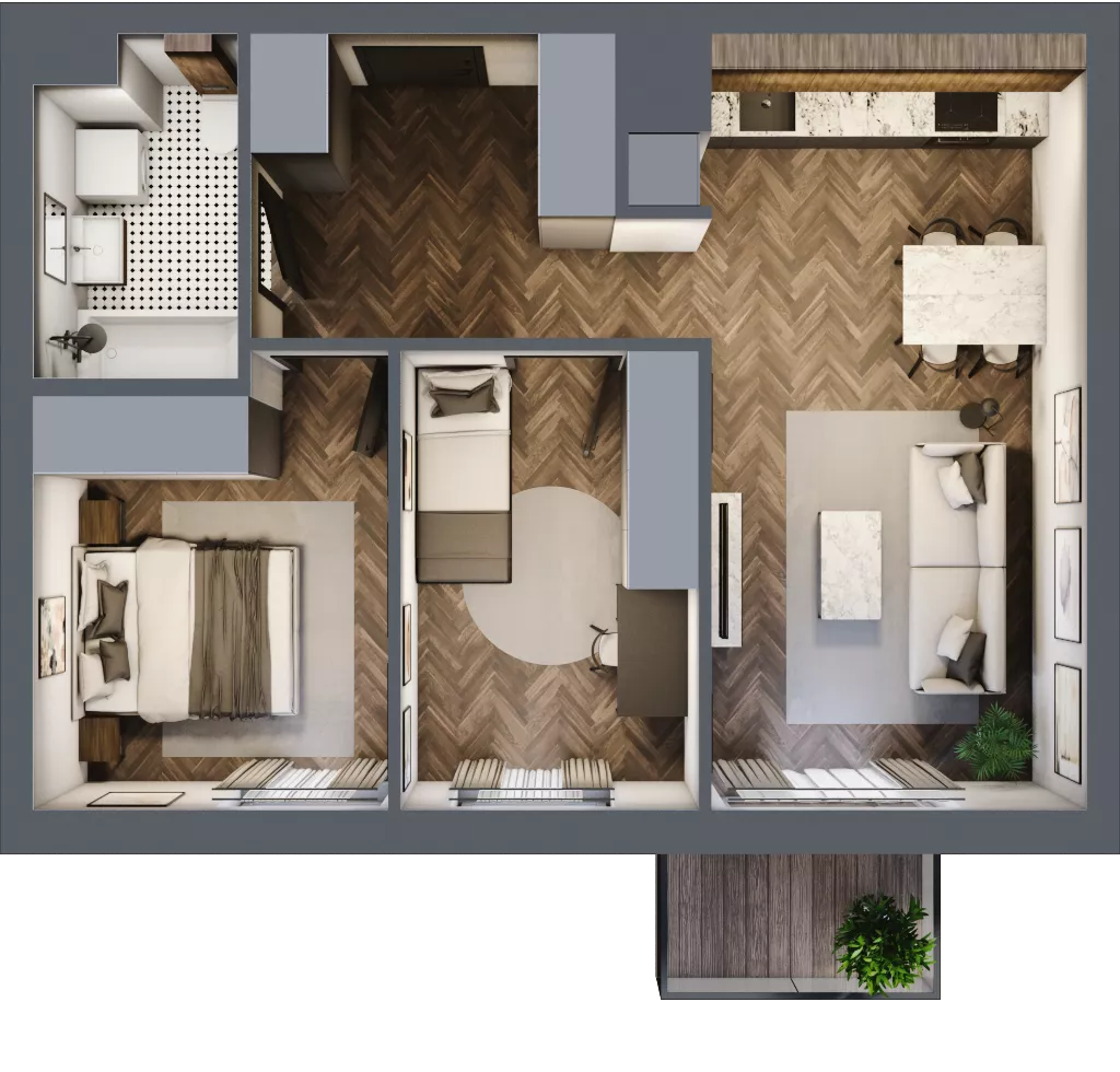 3 pokoje, mieszkanie 55,43 m², piętro 5, oferta nr 176, Nowa Mangalia - Etap II, Warszawa, Mokotów, Stegny, ul. Mangalia