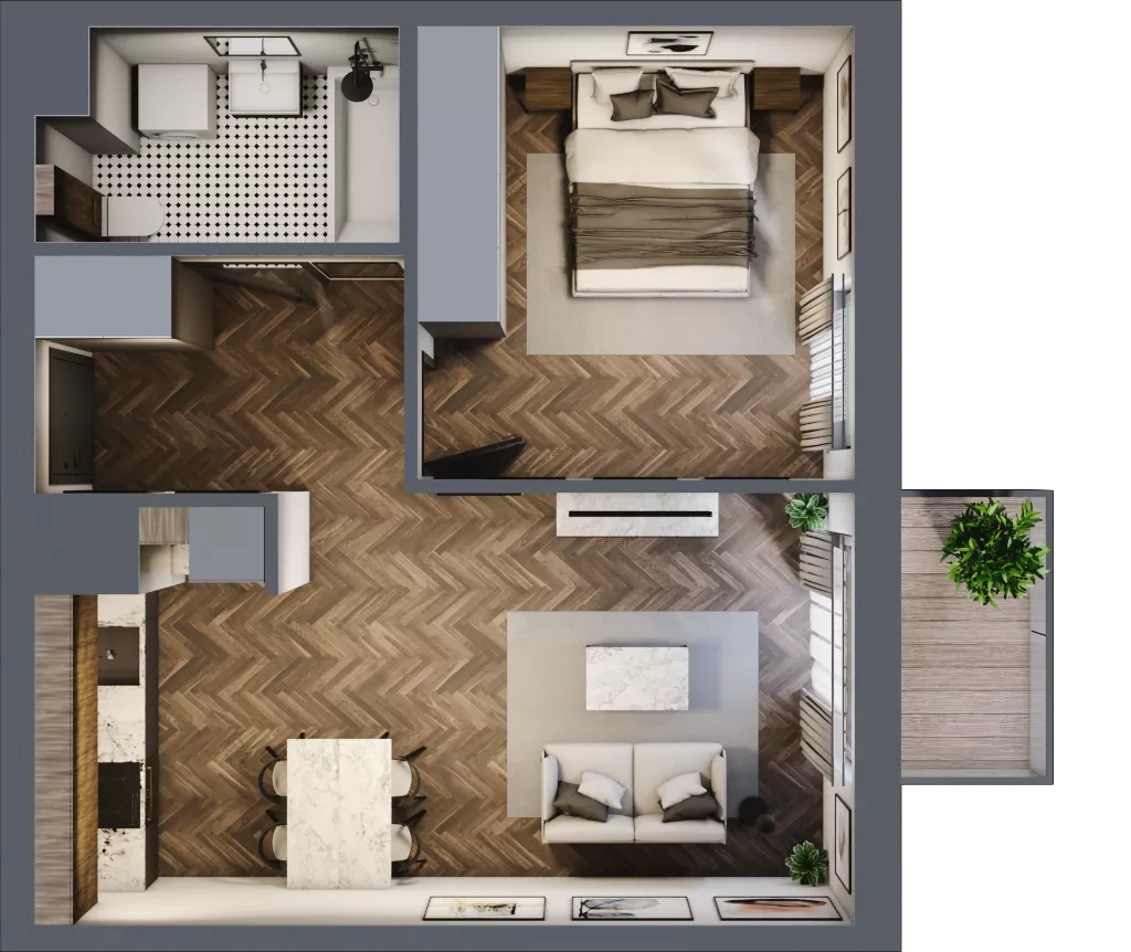 2 pokoje, mieszkanie 44,79 m², piętro 5, oferta nr 149, Nowa Mangalia - Etap II, Warszawa, Mokotów, Stegny, ul. Mangalia